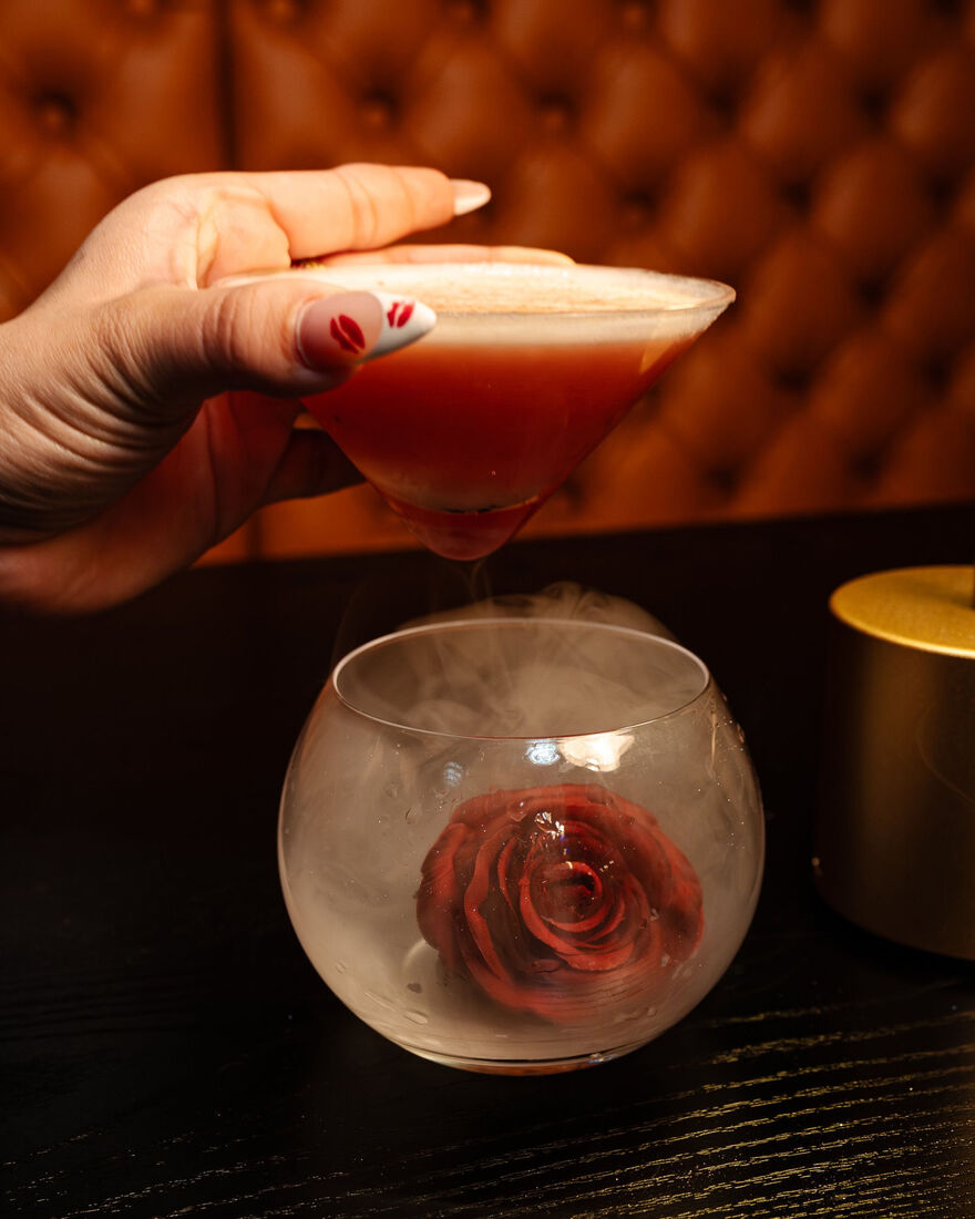 Smoked rose martini