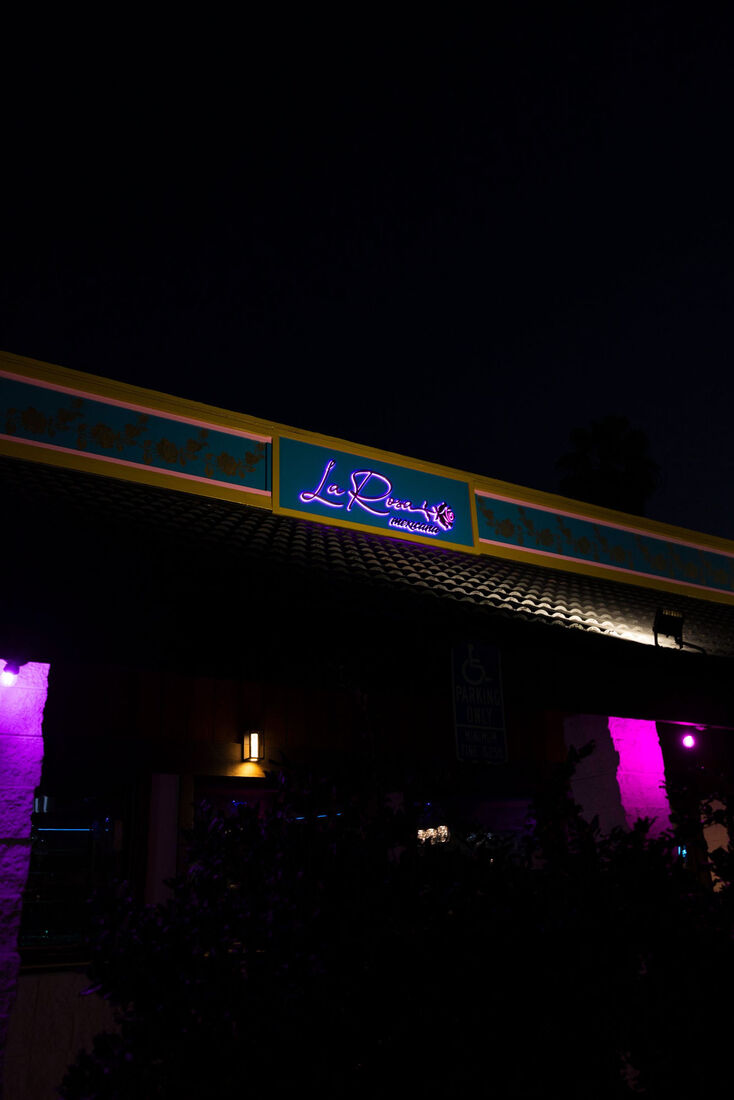 La Rosa Mexicana exterior at night
